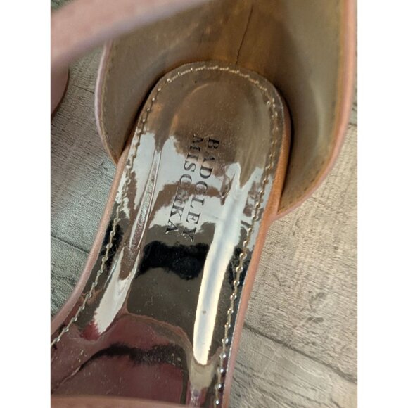 Badgley Mischka Girls Pink Satin Rhinestone Sandals Size 12 - Picture 4 of 7